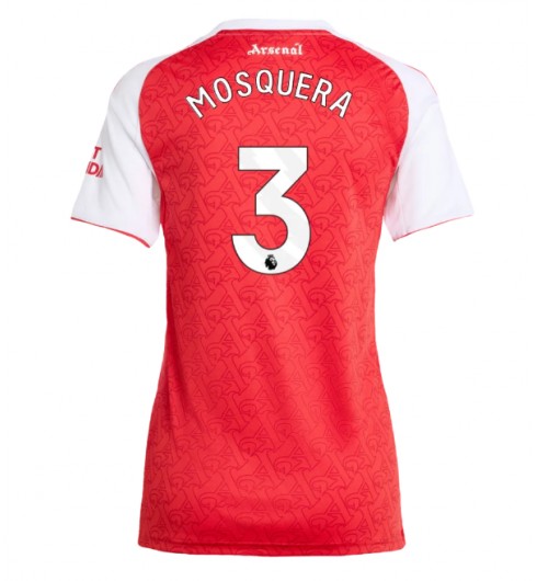 Arsenal Cristhian Mosquera #3 Domácí Dres pro Dámské 2025-26 Krátký Rukáv Arsenal Cristhian Mosquera #3 Domácí Dres pro Dámské 2025-26 Krátký Rukáv